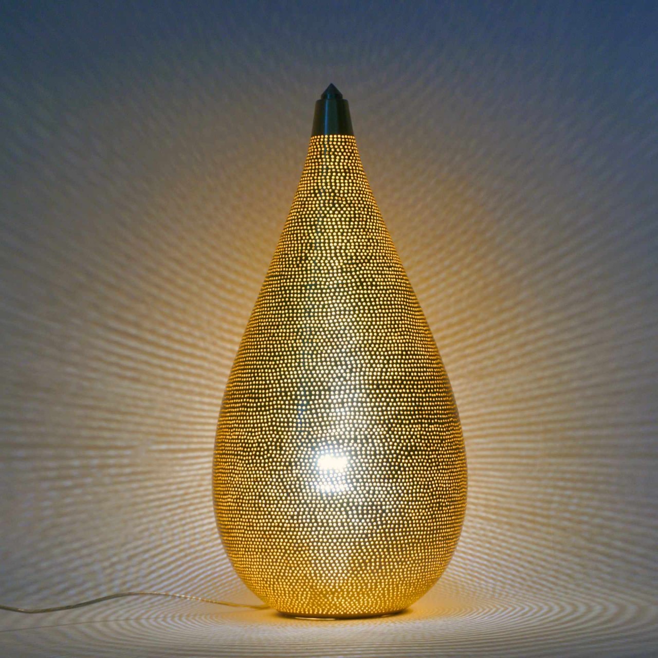 Tischlampe Kibe Dots L 50cm goldfarben Handwerk sweet mint