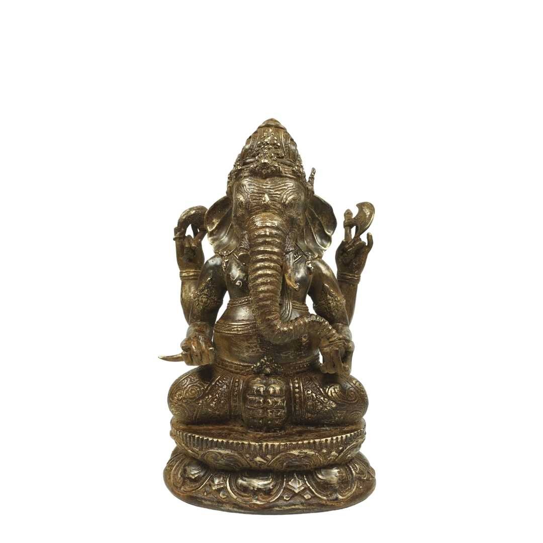 Ganesha sitzend Messing antikbraun 40cm